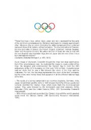 English Worksheet: The Olimpic Rings