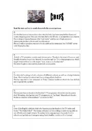 English Worksheet: Chefs