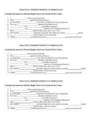 English Worksheet: PAST TENSES