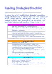 English Worksheet: Reading Strategies
