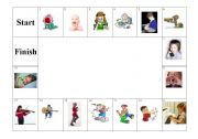 English Worksheet: The Present Continuous Board Game