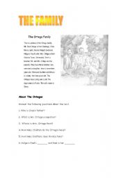 English worksheet: the family