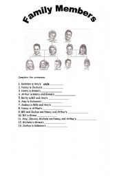 English Worksheet: Family Members