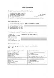 English worksheet: Simple Past