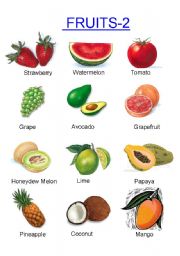 English Worksheet: Fruits -2