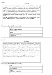 English worksheet: Reading comprehension activities