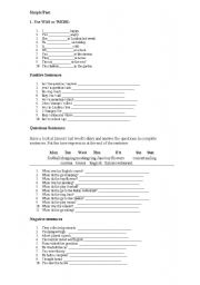 English Worksheet: Simple Past