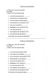 English worksheet: Famous inventions