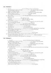 English Worksheet: CAE - gapped sentences 2