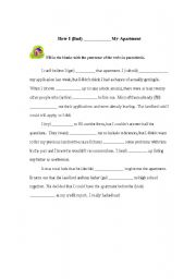 English worksheet: Past Tense - How I Found an Apartment