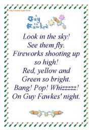 English Worksheet: Guy Fawkes chant