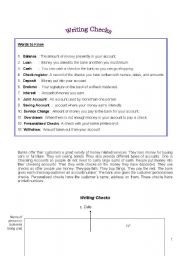 English Worksheet: Writing checks