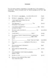 English Worksheet: COMPARATIVES AND SUPERLATIVES