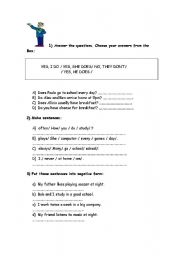 English worksheet: PRESENT SIMPLE