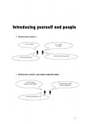 English worksheet: Introducing yourself and peole (in)formally