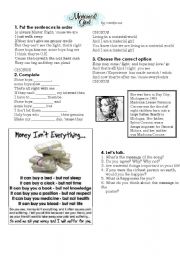 Madonna Material Girl Song worksheet