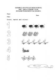 English Worksheet: CARDINAL NUMBERS