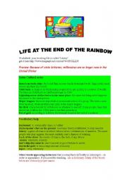 English worksheet: Life at the end of the rainbow