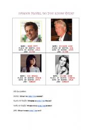 English worksheet: Famous people