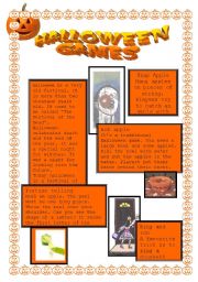 English Worksheet: Halloween history and games