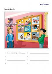 English Worksheet: routines