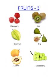 English Worksheet: Fruits -3