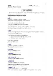 English worksheet: Prepositions