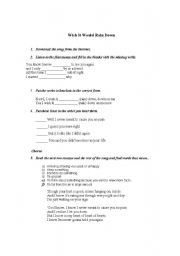 English Worksheet: Wish It Would Rain Down