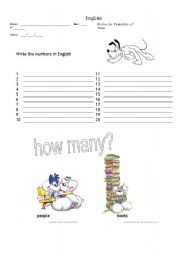 English worksheet: Number