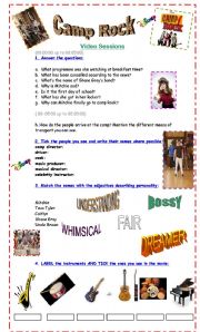 English Worksheet: Camp Rock- The Movie