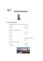 Ratatouille Movie Worksheet