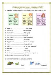 English Worksheet: COMPARATIVES AND SUPERLATIVES