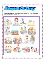 English Worksheet: Angelas day (yesterday)