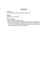 English worksheet: ABC´S ROCKS