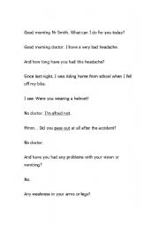 English worksheet: Visiting the doctor_Dialogue