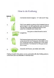 English worksheet: How to make Krathong 