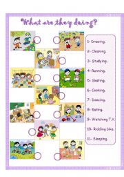 English Worksheet: what they are doing part 1