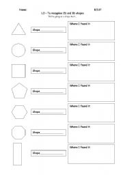 English worksheet: 2D shapes