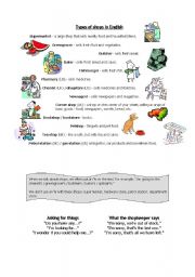 English Worksheet: Types of shops - 1