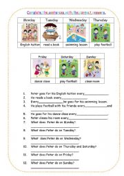English Worksheet: The day of the week.