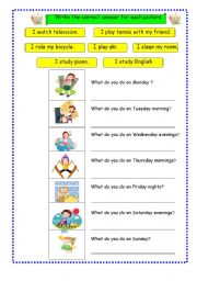 English Worksheet: Day of the week 2