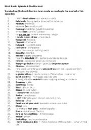 English worksheet: expressions appearing in Black books episode 4