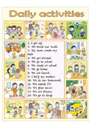 English Worksheet: Daily activties.