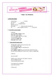 English Worksheet: Song 