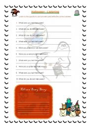 English Worksheet: Halloween Listening - Made By Luana Vieira