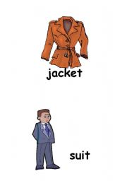 English Worksheet: Clothing flashcards