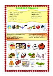 English Worksheet: FOOD AND FLAVOURS
