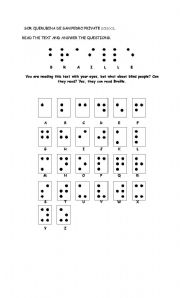 English Worksheet: Braille.