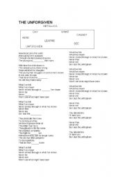 English worksheet: The Unforgiven - Metallica