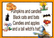 English Worksheet: halloween poem. poster and cards
